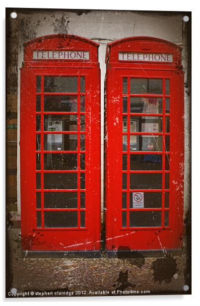 Red telephone boxes Acrylic by stephen clarridge