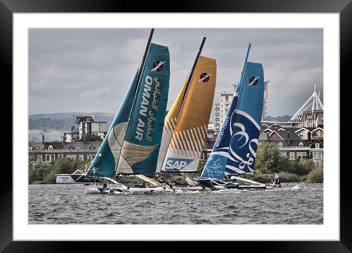 Extreme 40 Catamarans Dynamic Version Framed Mounted Print by Steve Purnell