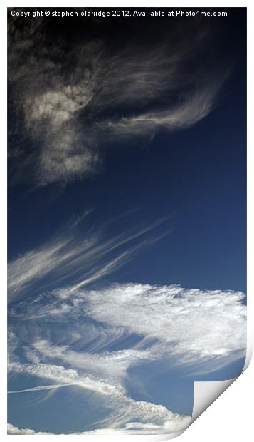 Vertical cloudscape Print by stephen clarridge