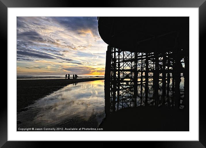 Silhouettes At The Pier Framed Mounted Print by Jason Connolly