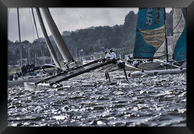 Extreme 40 Catamarans Racing Framed Print by Steve Purnell