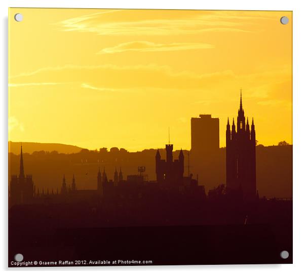 Aberdeen Sunset Acrylic by Graeme Raffan