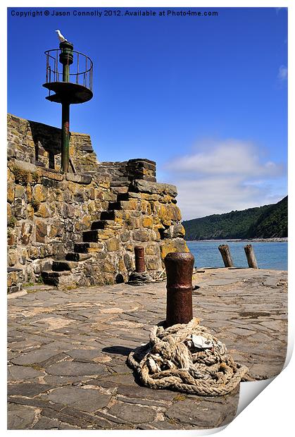 Harbour Wall, Clovelly Print by Jason Connolly