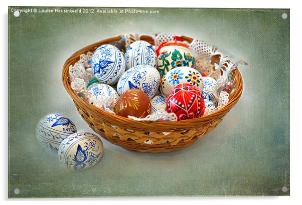 Basket of Easter Eggs Acrylic by Louise Heusinkveld