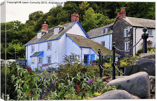 Clovelly Cottages Canvas Print by Jason Connolly