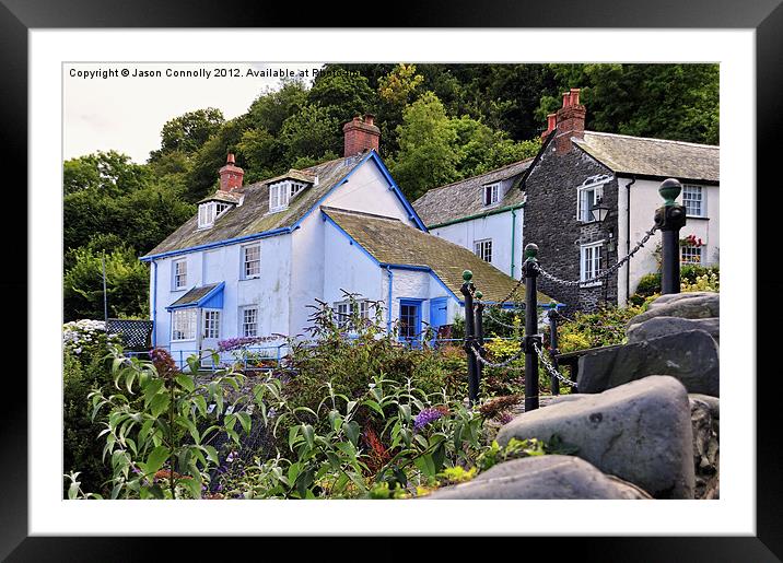 Clovelly Cottages Framed Mounted Print by Jason Connolly