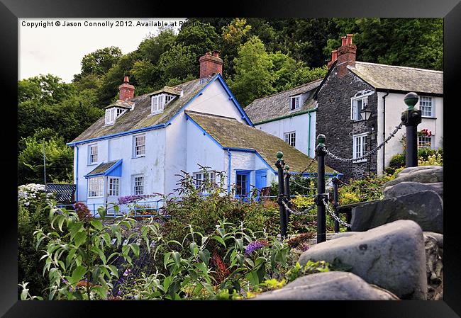 Clovelly Cottages Framed Print by Jason Connolly