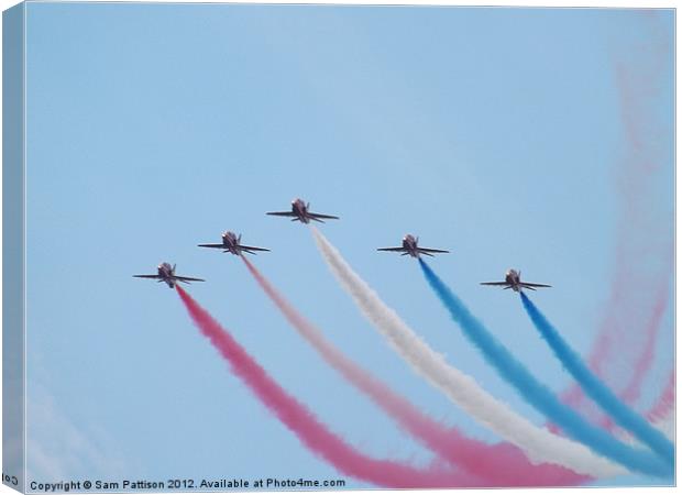 5 Red Arrows Canvas Print by Sam Pattison