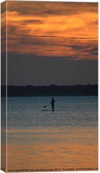 Evening PaddleBoard Canvas Print by Beach Bum Pics