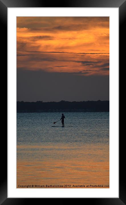 Evening PaddleBoard Framed Mounted Print by Beach Bum Pics