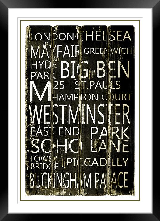 destination London Framed Mounted Print by Heather Newton