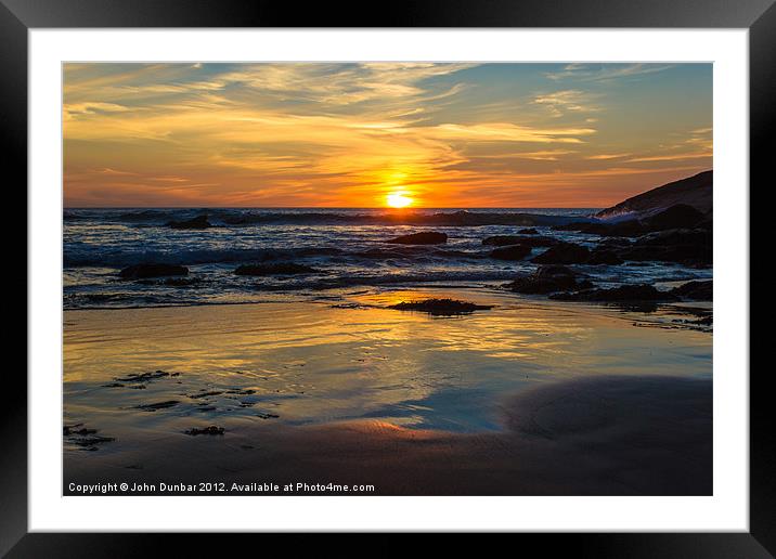 Sunset on Whipsiderry Beach Framed Mounted Print by John Dunbar