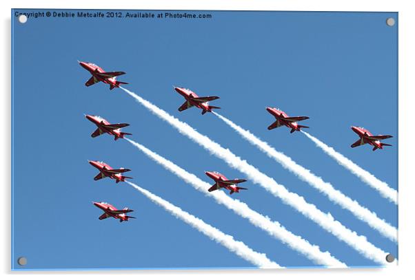 Red Arrows over Kemble Acrylic by Debbie Metcalfe