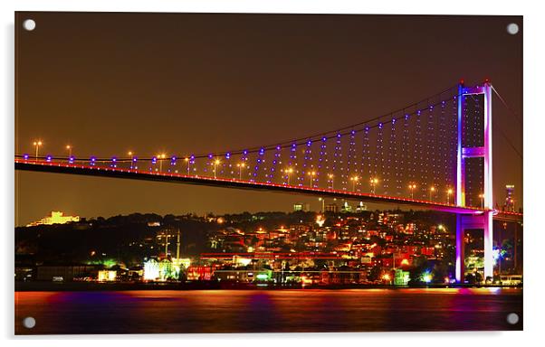 Bogazici Kpr Bridge illuminating Istanbul Acrylic by Arfabita  