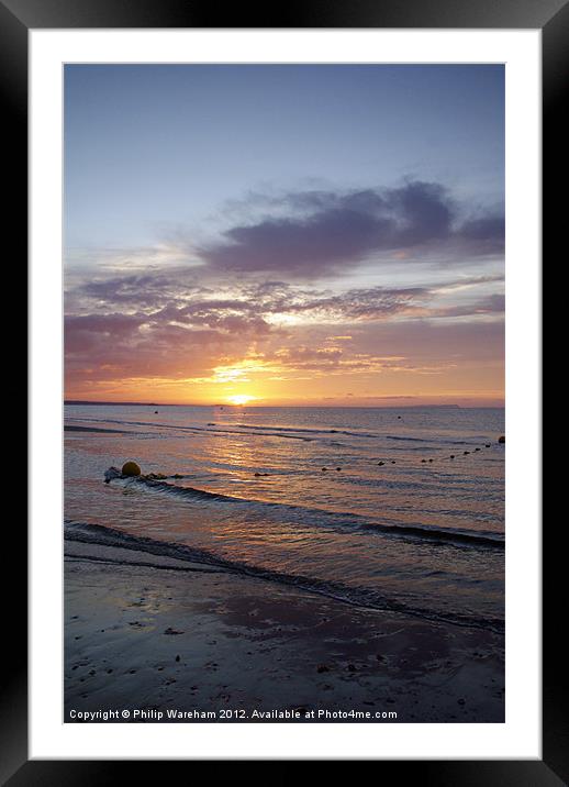 Sunrise over Poole Bay Framed Mounted Print by Phil Wareham