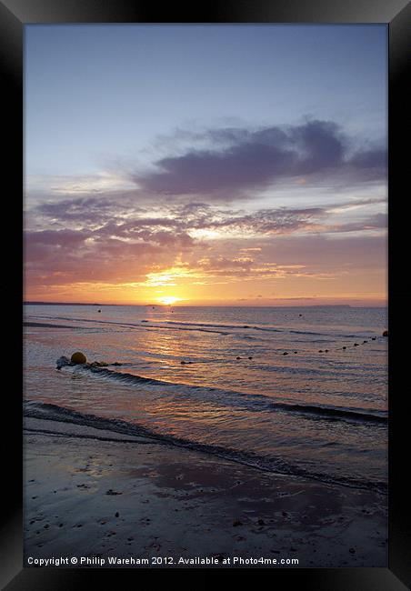 Sunrise over Poole Bay Framed Print by Phil Wareham