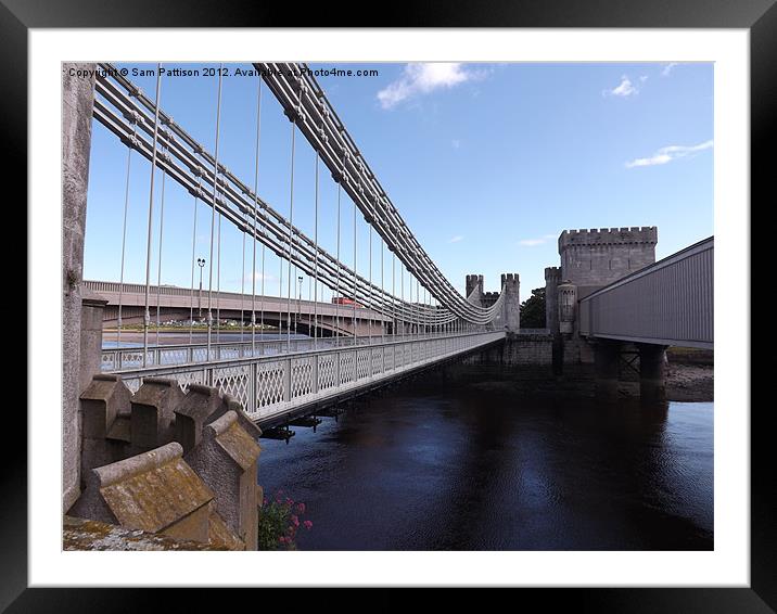 Conwy suspension bridge Framed Mounted Print by Sam Pattison