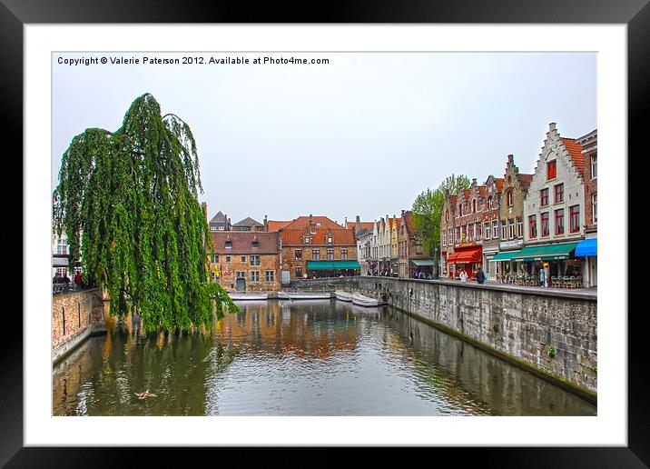 Brugge Canal Framed Mounted Print by Valerie Paterson