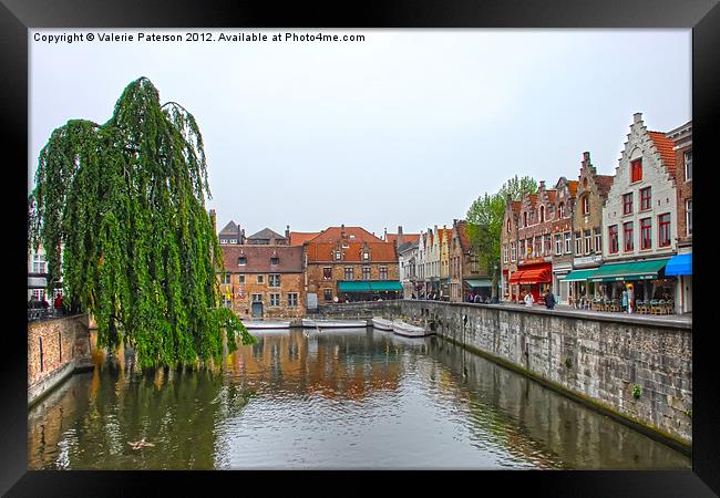 Brugge Canal Framed Print by Valerie Paterson
