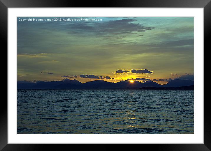 Dawn over mountains Framed Mounted Print by camera man