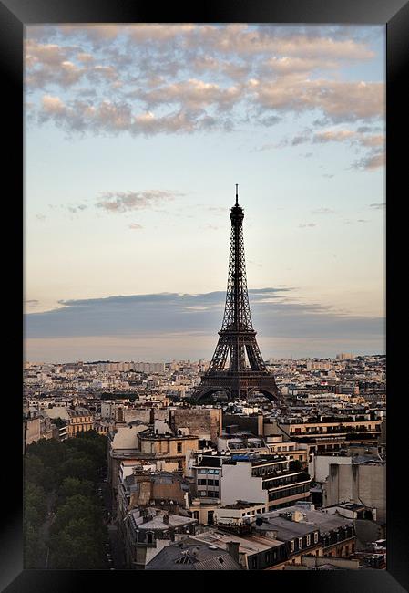 Eiffel Tower Cityscape Framed Print by Liam Dobson