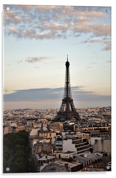 Eiffel Tower Cityscape Acrylic by Liam Dobson