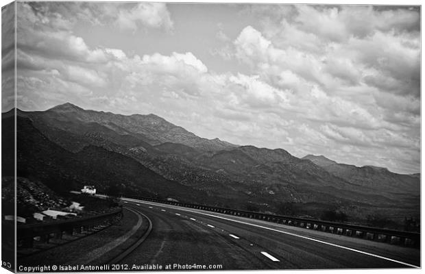 Arizona Highway and Mountain Slopes Canvas Print by Isabel Antonelli