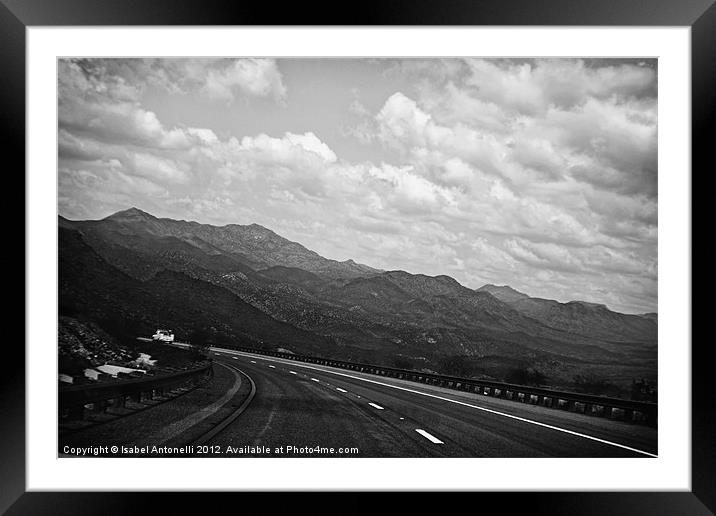 Arizona Highway and Mountain Slopes Framed Mounted Print by Isabel Antonelli