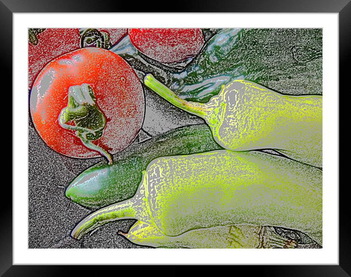 Vegetables From My Garden Framed Mounted Print by Noreen Linale