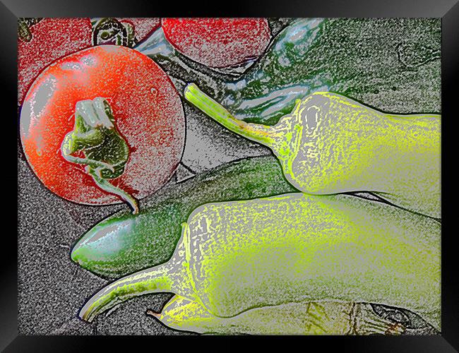 Vegetables From My Garden Framed Print by Noreen Linale