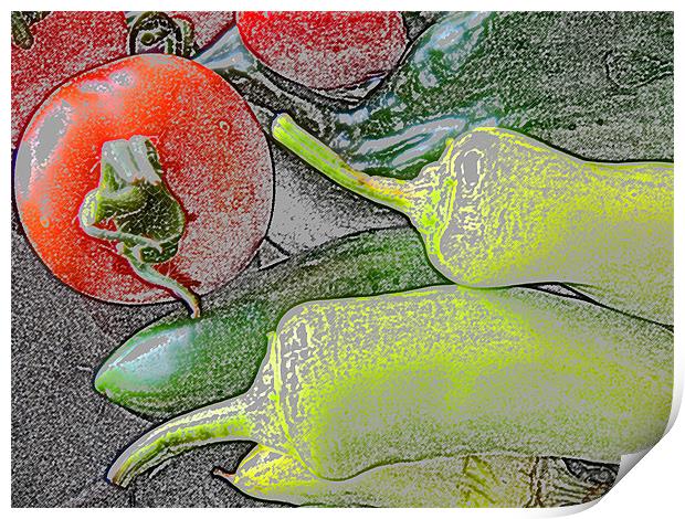 Vegetables From My Garden Print by Noreen Linale