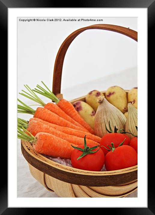 Basket Of Veg Framed Mounted Print by Nicola Clark