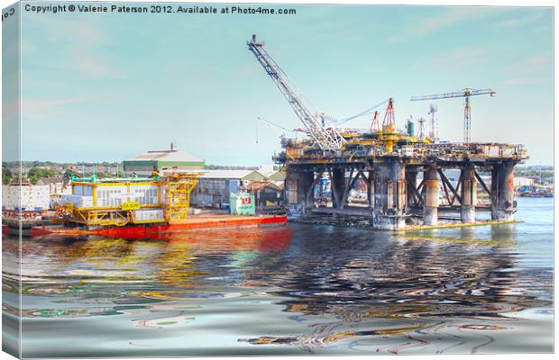Rig And Works Canvas Print by Valerie Paterson