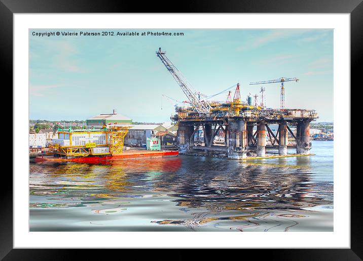 Rig And Works Framed Mounted Print by Valerie Paterson