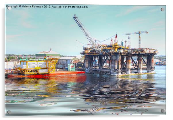 Rig And Works Acrylic by Valerie Paterson
