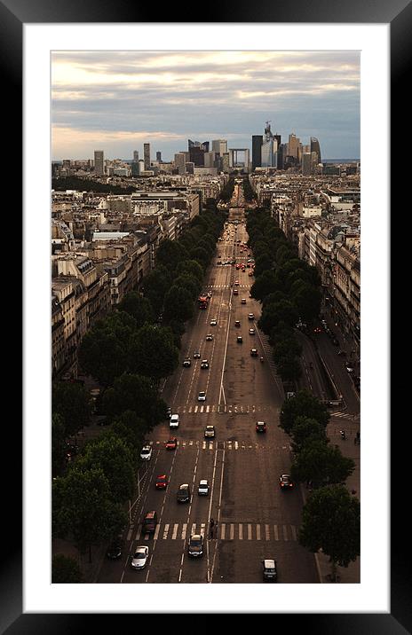View Down Paris Street Framed Mounted Print by Liam Dobson