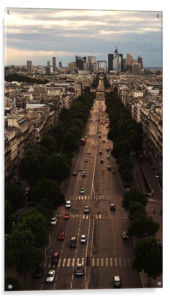 View Down Paris Street Acrylic by Liam Dobson