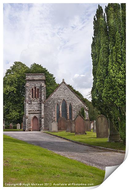 Building, Church, Corsock, Dumfriesshire, Scotland Print by Hugh McKean