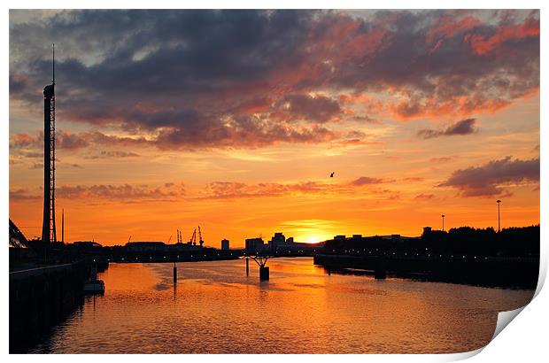 Clyde Sunset Print by Grant Glendinning