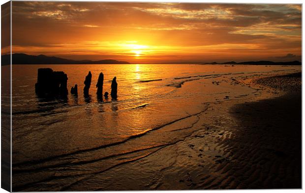 sunset over arran north shore Canvas Print by mic scott