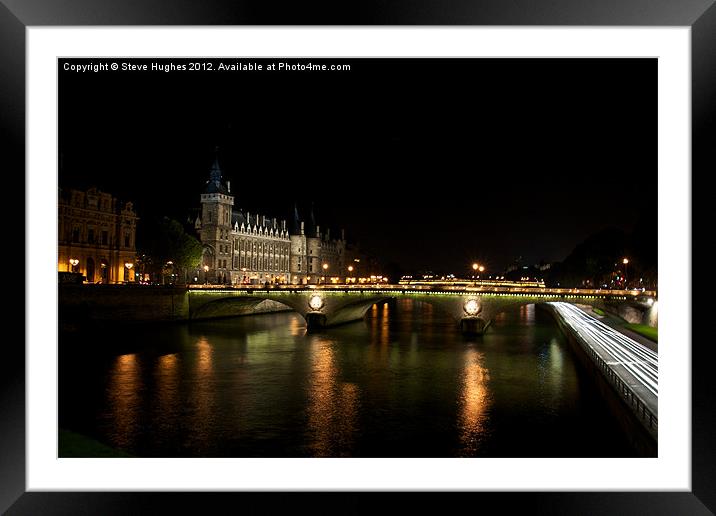 Paris at night Framed Mounted Print by Steve Hughes