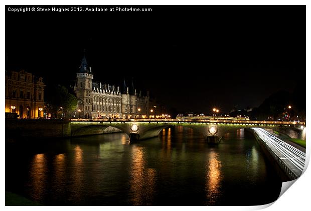 Paris at night Print by Steve Hughes