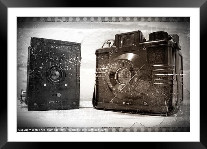 Vintage Cameras Framed Mounted Print by stephen clarridge