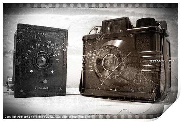 Vintage Cameras Print by stephen clarridge
