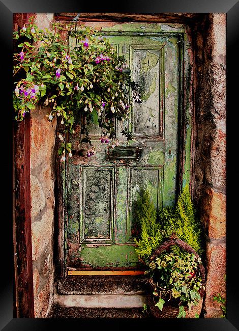 Green Door, Virgin Street, St Ives, Cornwall Framed Print by Brian Pierce