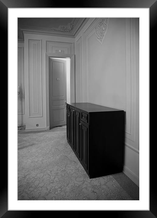 Tall ceiling door and sideboard Framed Mounted Print by Arfabita  