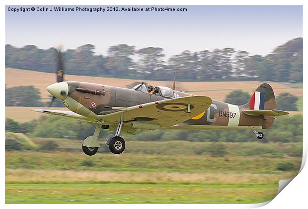 Spitfire  Scramble Print by Colin Williams Photography
