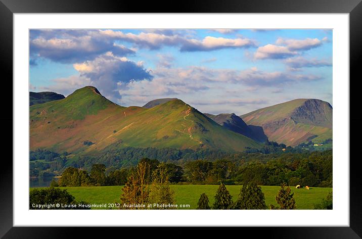 Catbells at Dawn Framed Mounted Print by Louise Heusinkveld