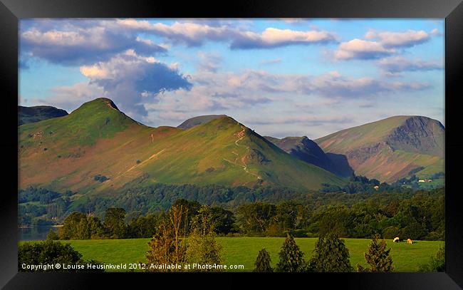 Catbells at Dawn Framed Print by Louise Heusinkveld