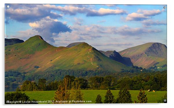 Catbells at Dawn Acrylic by Louise Heusinkveld